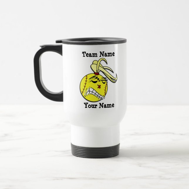 Fastpitch softballtravel mug resemugg (Vänster)