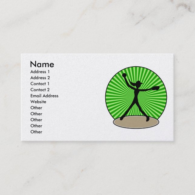 Fastpitch softballvisitkort visitkort (Framsida)