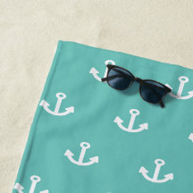 Fästpunkt för lätt grönt, vit nautisk monogram