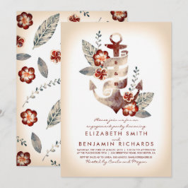 Fästpunkt för tropisk Nautisk Förlovningsfest Inbjudningar