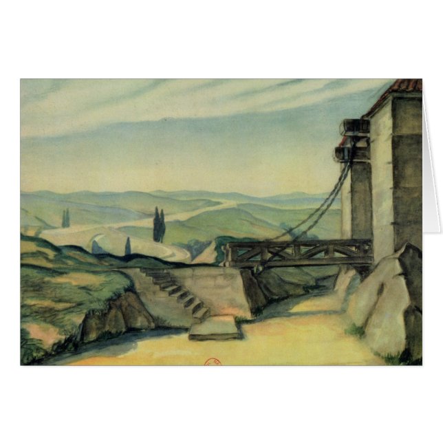 Fastställd design för Act II av operan 'Fidelio Hälsningskort (Framsidan Horizontal)