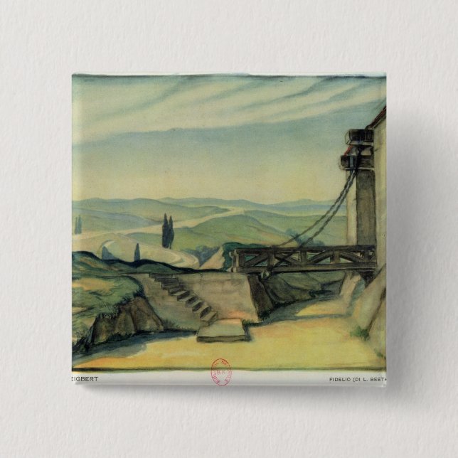 Fastställd design för Act II av operan 'Fidelio Knapp (Framsida)