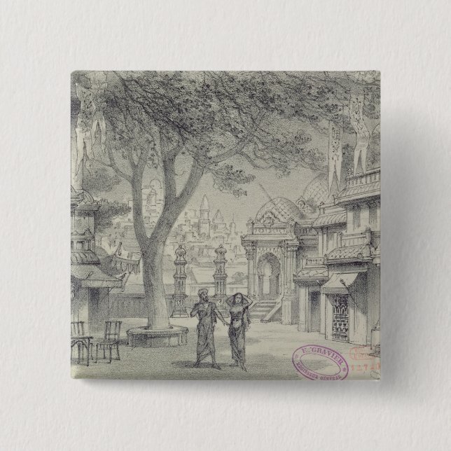 Fastställd design för Act II av operan 'Lakme Knapp (Framsida)