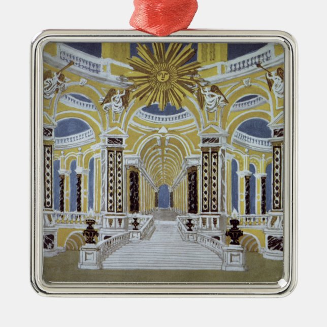 Fastställd design för 'den magiska Flute'en Julgransprydnad Metall (Framsidan)