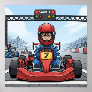 Fastställd Go-Kart-drivrutin Poster