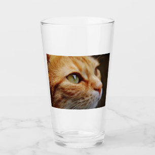 Fastställt Ansikte för en Ginger Cat Glaskopp