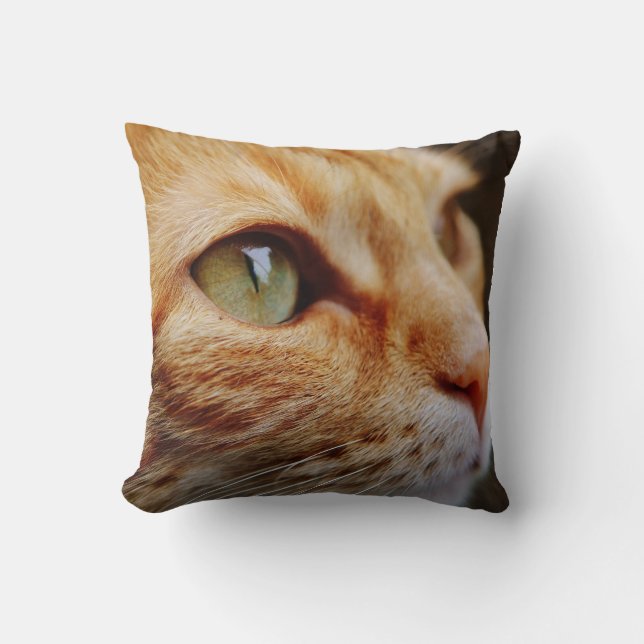 Fastställt Ansikte för en Ginger Cat Kudde (Framsida)