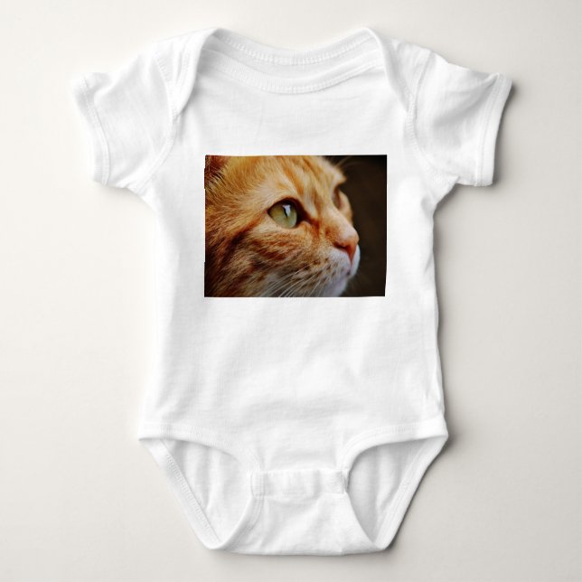 Fastställt Ansikte för en Ginger Cat T Shirt (Framsida)