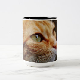 Fastställt Ansikte för en Ginger Cat Två-Tonad Mugg