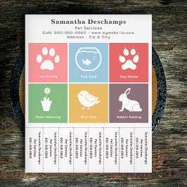 Fästtjänster och Färg-kvadrater Tear Off Strips Fl Flygblad