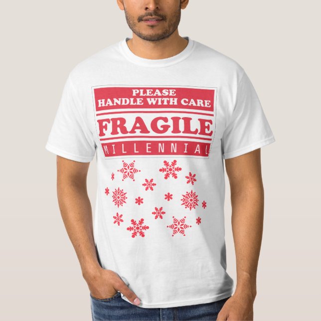 Fästvänlig Millenniehantering, hantera omsorgsfull T-shirt (Framsida)