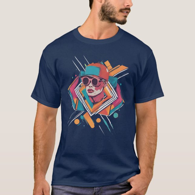 Faszination der Jugend, abstrakte Kunst T Shirt (Framsida)