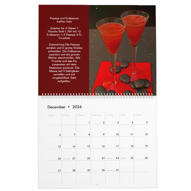 Faszination rote Cocktails Kalender (Dec 2026)