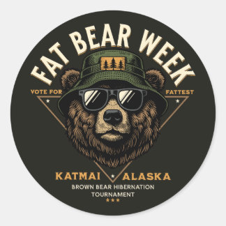 Fat Bear Week Viloturnering Katmai Alaska Runt Klistermärke