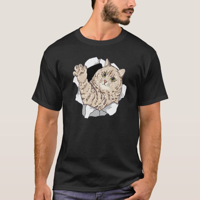 Fat Cat coming out ripping ripped T Shirt (Framsida)