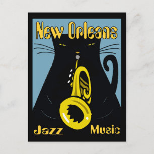 Fat Cat New Orleans Musik 2017 Vykort