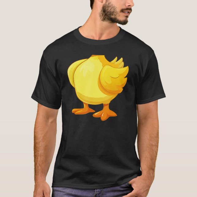 fat cute yellow duck body costume halloween cospla t shirt (Framsida)