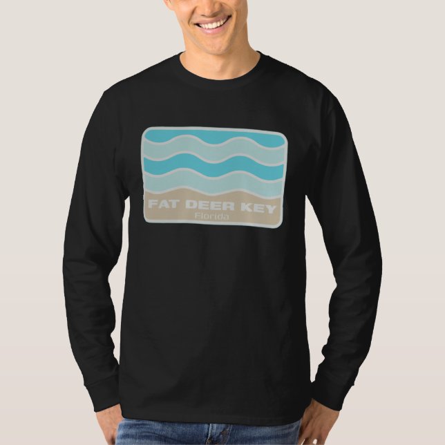 Fat Deer Key Florida Retro FL Waves Beach Souvenir T Shirt (Framsida)