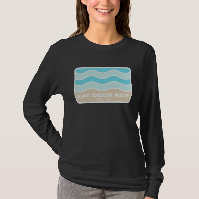 Fat Deer Key Florida Retro FL Waves Beach Souvenir T Shirt (Framsida)
