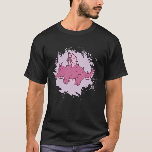 fat Dragon Fantasy Animal cute T Shirt (Framsida)