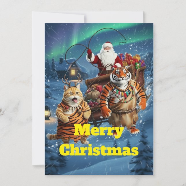 Fat Tiger the Ginger Cat’s Holiday Trouble – Cat R Inbjudningar (Framsida)