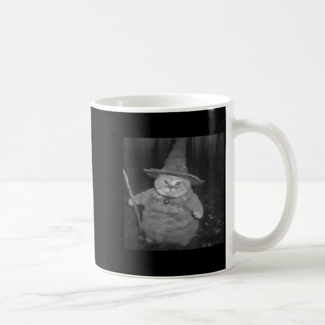 Fat Wizard Cat Fat Kitten Wizard Funny Cat Meme Br Kaffemugg (Höger)