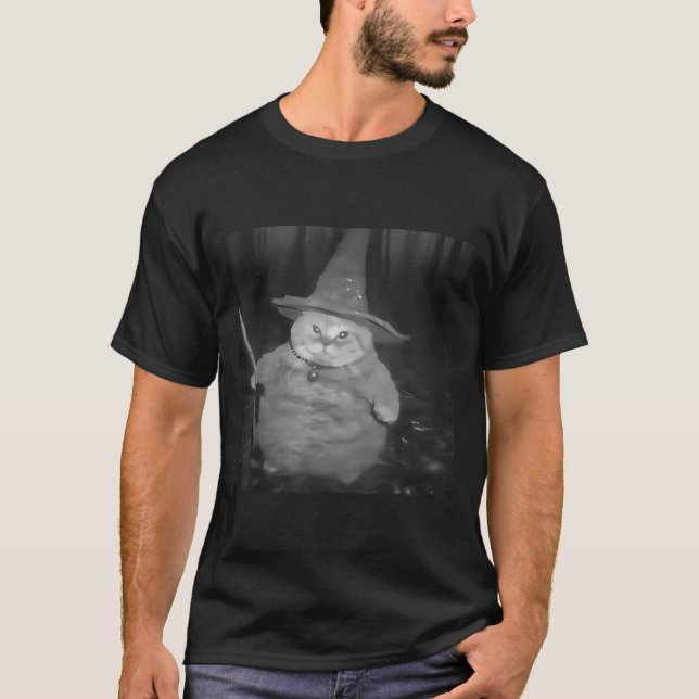 Fat Wizard Cat Fat Kitten Wizard Funny Cat Meme Br T Shirt (Framsida)
