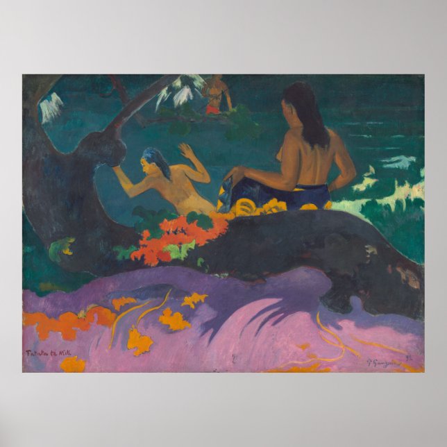 Fatata te Miti by Sea Paul Gauguin Canvas Poster (Framsidan)