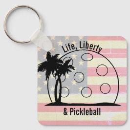 FATED FLAGGA Life Liberty & Pickleball USA Nyckelring