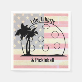 FATED FLAGGA Life Liberty & Pickleball USA Pappersservett