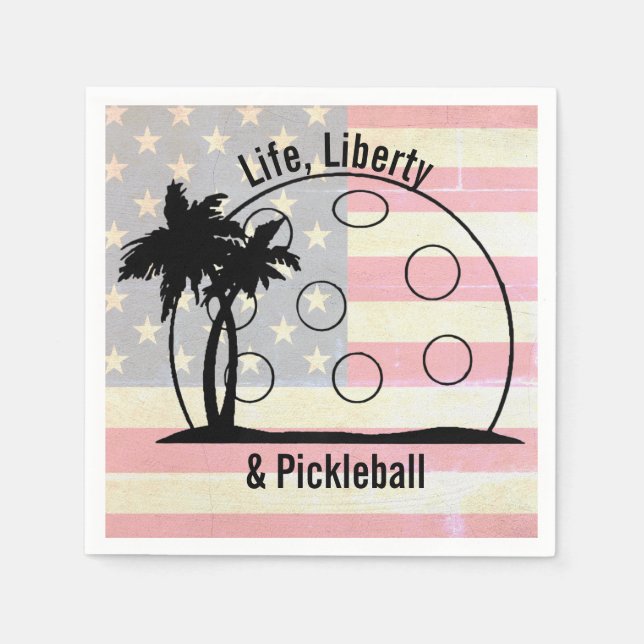 FATED FLAGGA Life Liberty & Pickleball USA Pappersservett (Framsidan)