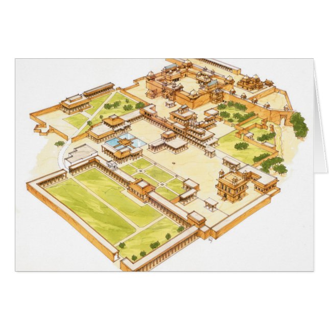 Fatehpur Sikri. Adra. Indien Hälsningskort (Framsidan Horizontal)