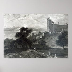 Fatehpur Sikri nära Agra, graverad av Brandard Poster