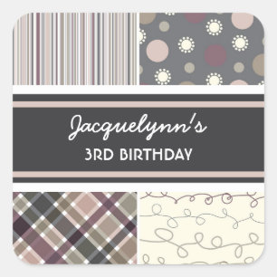fatfatin Retro Coffee Combo Birthday Sticker Fyrkantigt Klistermärke