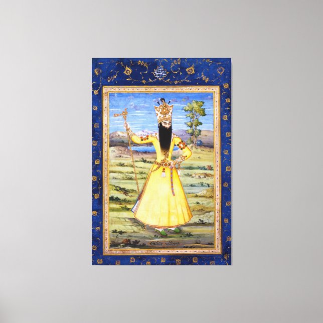 Fath Ali Fatali Shah Qajar Kung Canvastryck (Framsida)