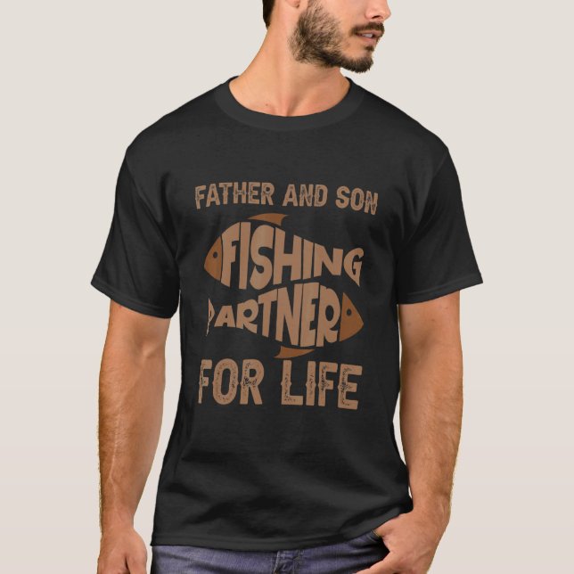 Father and son fishing partners for life 1 t shirt (Framsida)