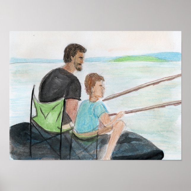 Father and Son Fishing Poster (Framsidan)