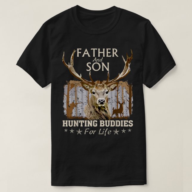 Father and Son Hunting Buddies For Life T-Shirt Gi (Design framsida)