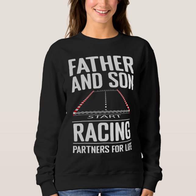 Father and Son Racing Partners for Life Drag Racin T Shirt (Framsida)