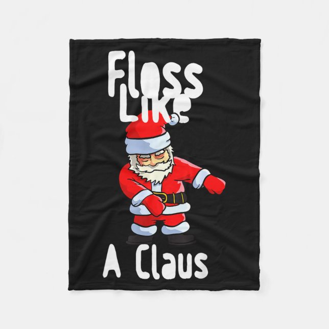 Father Christmas Floss Like A Claus Funny Santa Ug Fleecefilt (Framsidan)