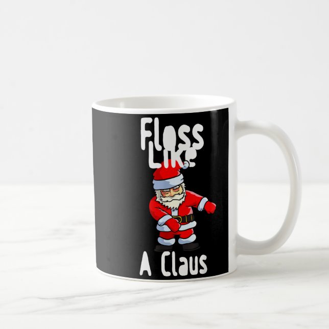 Father Christmas Floss Like A Claus Funny Santa Ug Kaffemugg (Höger)