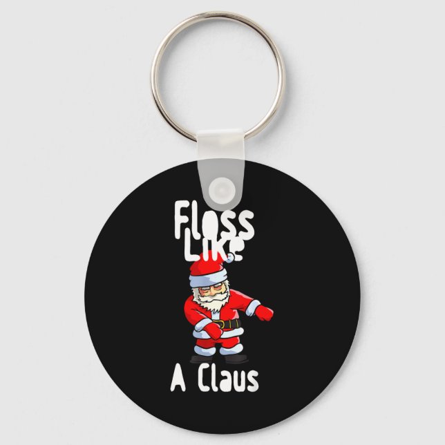 Father Christmas Floss Like A Claus Funny Santa Ug Nyckelring (Framsida)