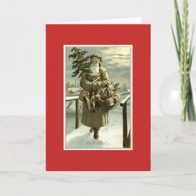 Father Christmas GOD JUL CHRISTMAS Card Kort (Framsida)