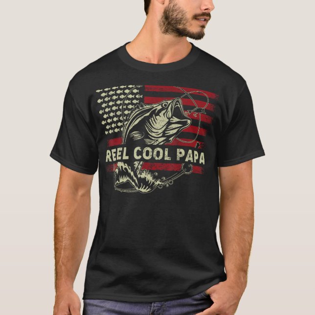 Father Day Dad Fishing   4th of July Reel Cool Pap T Shirt (Framsida)