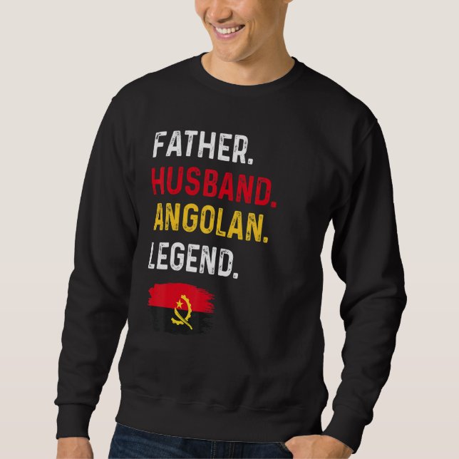 Father Husband Angolan Legend Proud Dad Angola Fla Lång Ärmad Tröja (Framsida)