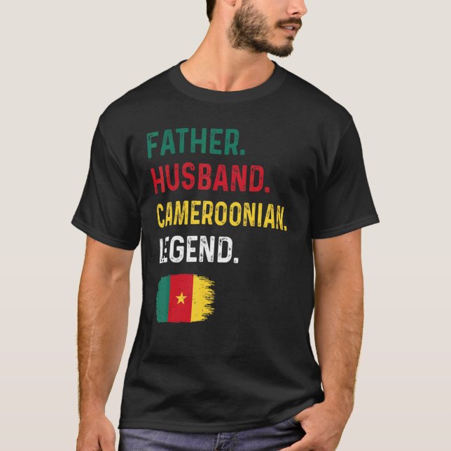 Father Husband Cameroonian Legend Proud Dad Camero T Shirt (Framsida)