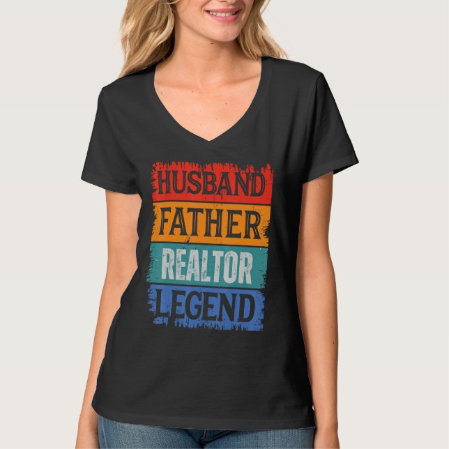 Father Husband REALTOR Legend Proud Dad  Retro Pap T Shirt (Framsida)