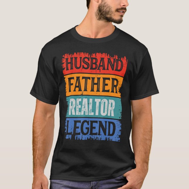 Father Husband REALTOR Legend Proud Dad  Retro Pap T Shirt (Framsida)