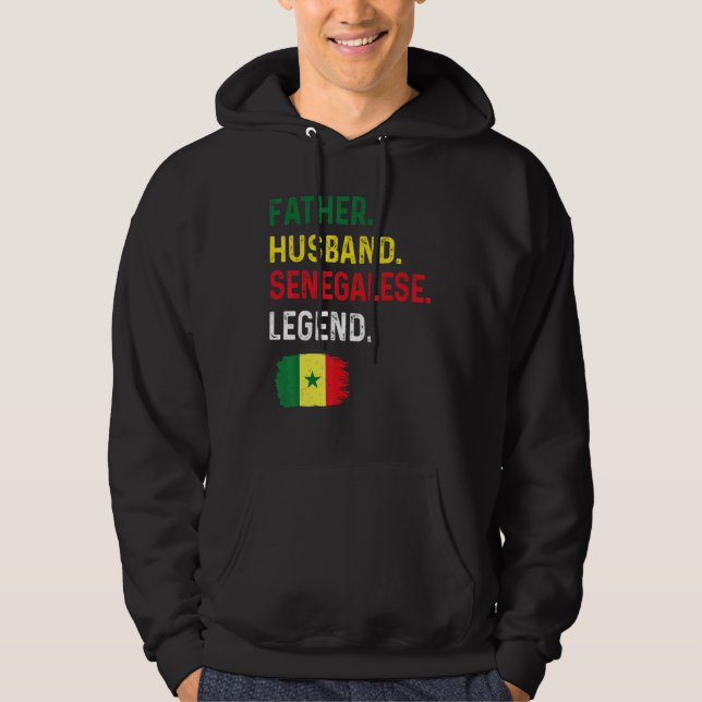 Father Husband Senegalese Legend Proud Dad Senegal Hoodie (Framsida)
