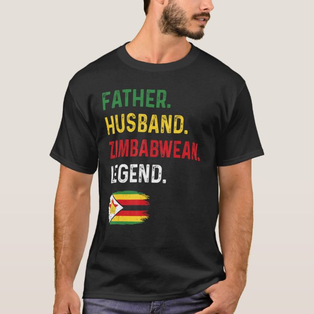 Father Husband Zimbabwean Legend Proud Dad Zimbabw T Shirt (Framsida)